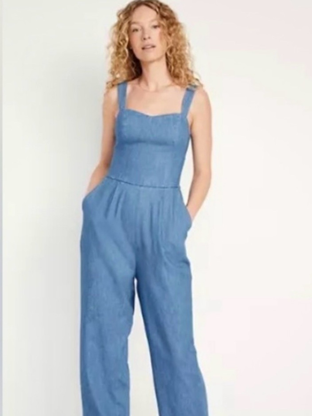 Old Navy Chambray Fit and Flare Jumpsuit Women’s Large
